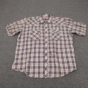 Vintage Youngbloods Shirt Mens XL Multicolor Plaid Western Snap Short Sleeve